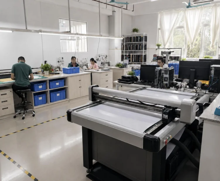 Material cutting area in the Dongguan factory
