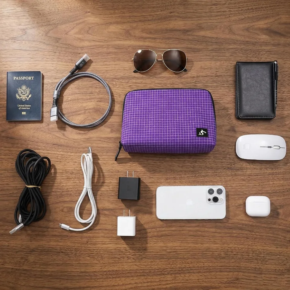 Purple Plaid Simtop organizer
